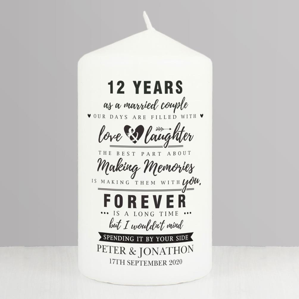 Personalised Anniversary Pillar Candle Extra Image 1